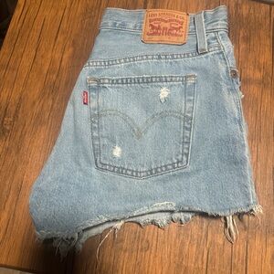 Levi's Women's Distressed Light Blue Jean Shorts